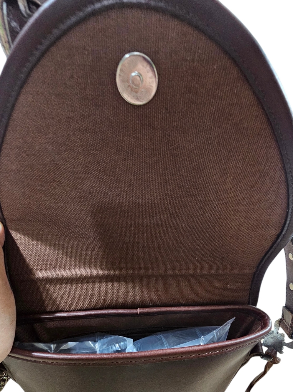 Vintage Brighton Croc Embossed Leather Crossbody Western Heart Charm + Dust Bag - Picture 7 of 10